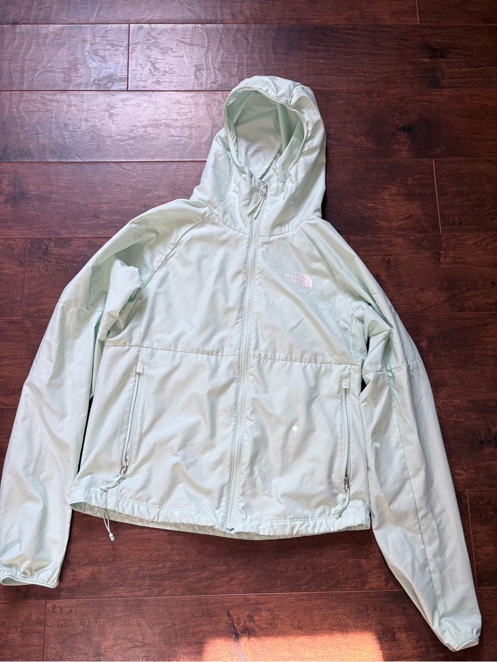 The North Face Mint Green Lightweight Hooded Windbreaker Jacket